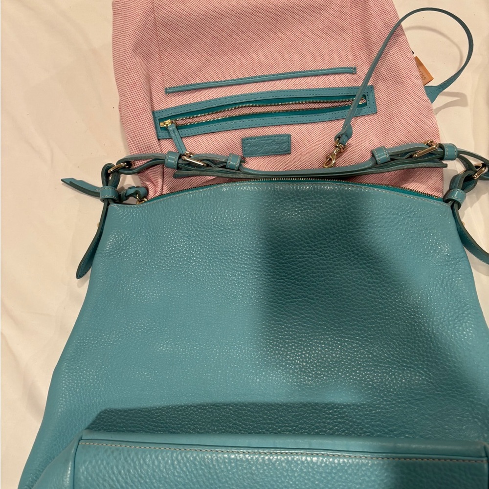 Dooney & Bourke Aqua Leather Shoulder Bag - Picture 9 of 16